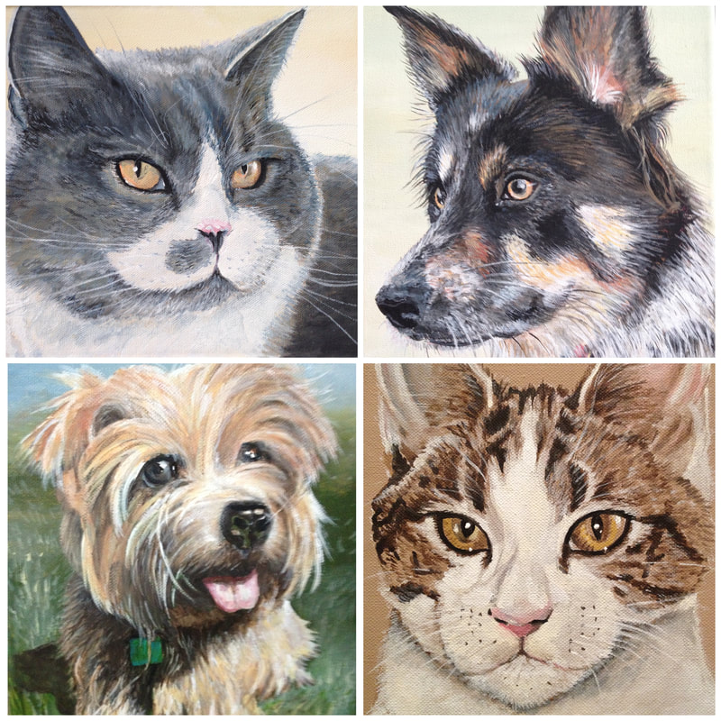Commissions - Painting of your choice, Dogs, Cats, family, portraits, holiday scenes