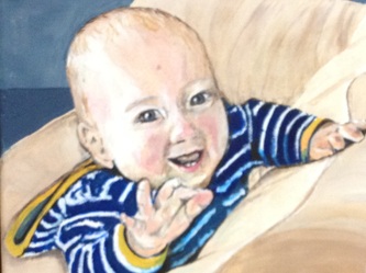 acrylic painting of baby