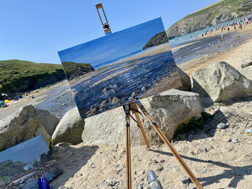 Mawgan Porth beach - painting by Jeanni Grant-Nelson