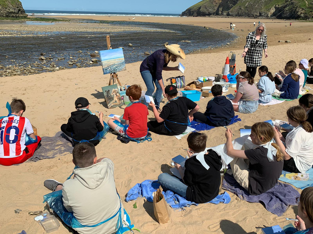 Art at the Beach - Magan Porth - Art lessons